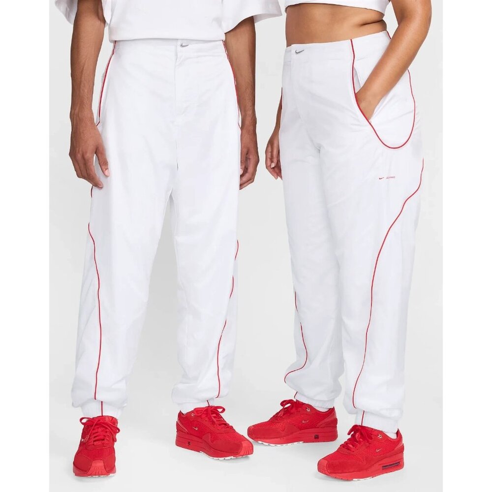 Nike X Jacquemus Track Pants Baggy Joggers White/Red Unisex Size XS FV5701-642